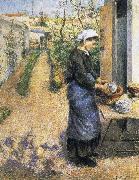 Camille Pissarro Dish washing woman oil painting reproduction